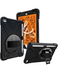 Mobigear SureGrip XGuard Coque iPad Mini 5 (2019) Coque arrière en Plastique rigide,Silicone + Porte-crayon + Bandoulière + Support Amovible - Noir