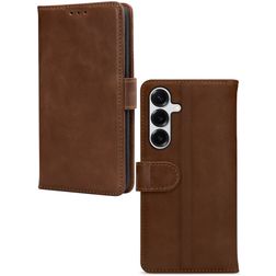 Mobilize Wallet Housse Samsung Galaxy S26 Plus Etui en Cuir Véritable Porte-Monnaie - Marron