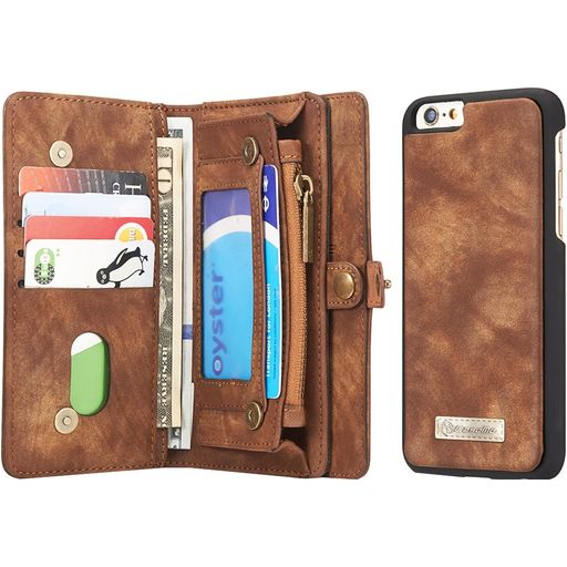 Caseme 008 Housse iPhone 6s Etui avec Coque Détachable Porte-Monnaie - Marron