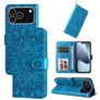 Mobigear Sunflower Housse iPhone 17 Pro Etui Porte-Monnaie - Bleu
