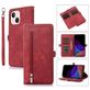 Mobigear Zipper Housse iPhone 14 Etui Porte-Monnaie - Rouge