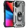 Mobigear Armor Ring Coque iPhone 13 Coque arrière Rigide Anti-Chocs avec Anneau-Support - Argent