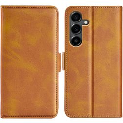 Mobigear Slim Magnet Housse Samsung Galaxy S25 FE Etui Porte-Monnaie - Cognac