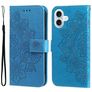 Mobigear Flowers Housse iPhone 17 Etui Porte-Monnaie - Bleu