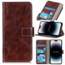 Mobigear Basic Housse iPhone 14 Pro Max Etui Porte-Monnaie - Marron
