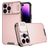 Mobigear Cam Slide Coque iPhone 14 Pro Max Coque arrière Rigide avec Protecteur Lentilles - Rose doré