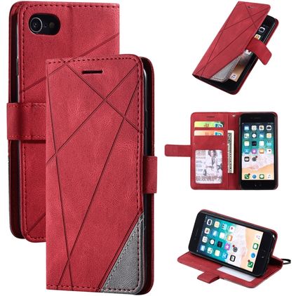 Mobigear Rhombus Housse iPhone 8 Etui Porte-Monnaie - Rouge