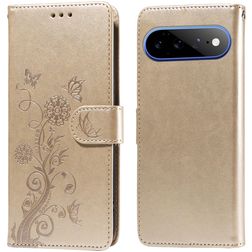 Mobigear Flowers Housse Google Pixel 11 Pro XL Etui Porte-Monnaie - Or