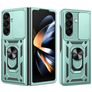 Mobigear Armor Ring Cam Slide Coque Samsung Galaxy Z Fold 8 Ultra Coque arrière Rigide Anti-Chocs avec Anneau-Support et Protecteur Lentilles - Vert