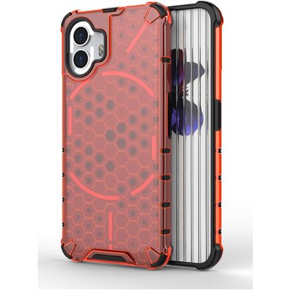 Mobigear Honeycomb Coque Nothing Phone (2) Coque arrière Rigide Anti-Chocs - Rouge