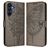Mobigear Flowers Housse Samsung Galaxy A17 Etui Porte-Monnaie - Gris
