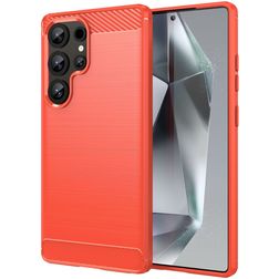 Mobigear Brushed Slim Coque Samsung Galaxy S25 Ultra Coque arrière en TPU Souple - Rouge