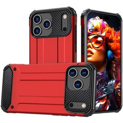 Mobigear Outdoor Coque iPhone 17 Pro Max Coque arrière Rigide Anti-Chocs - Rouge