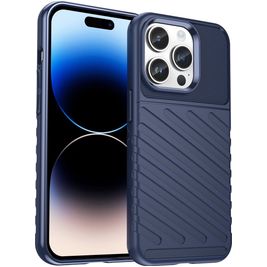 Mobigear Groove Coque iPhone 15 Pro Coque arrière en TPU Souple - Bleu