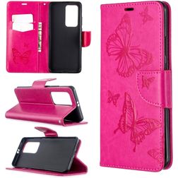 Mobigear Butterfly Housse Huawei P40 Pro Etui Porte-Monnaie - Magenta