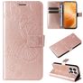 Mobigear Butterfly Housse Xiaomi 14T Pro Etui Porte-Monnaie - Rose doré