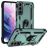 Mobigear Armor Ring Samsung Galaxy S22 Plastique rigide Coque arrière Antichoc avec bague de maintien - Vert