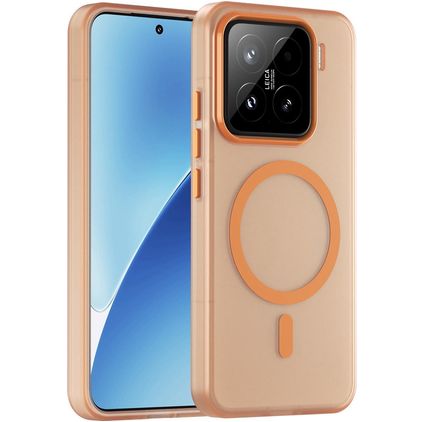 Mobigear Shockproof Xiaomi 15 MagSafe Plastique rigide Coque arrière - Orange
