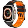 Mobigear Aero Armor Bracelet Silicone pour Apple Watch Fermeture boucle ardillon - 49/46/45/44 mm - Noir / Orange