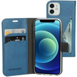 Mobiparts Classic Wallet iPhone 12 Mini Étui Portefeuille - Steel Blue