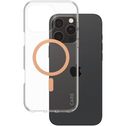 CARE by PanzerGlass Flagship Coque iPhone 16 Pro Max MagSafe Coque arrière Rigide - Peachy