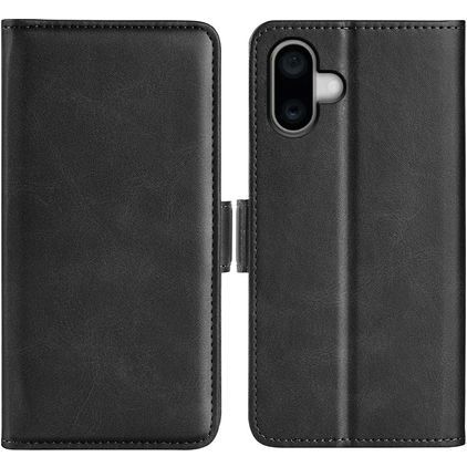 Mobigear Slim Magnet Housse iPhone 16 Etui Porte-Monnaie - Noir
