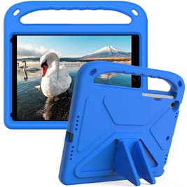 Mobigear AeroArmor Coque iPad 7 (2019) Coque de tablette pour enfants avec Poignée Enfants en EVA + Porte-crayon - Bleu