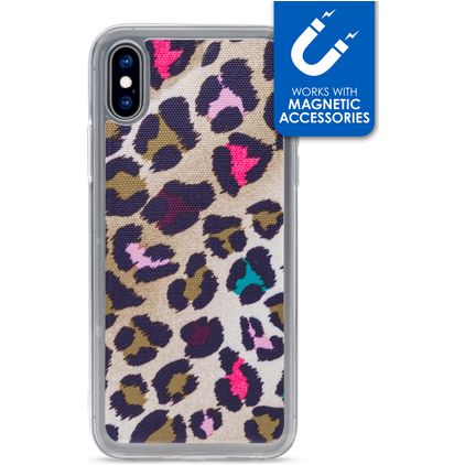 My Style Magneta Coque iPhone X Coque arrière en TPU Souple - Leopard