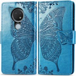 Mobigear Butterfly Housse Nokia 6.2 Etui Porte-Monnaie - Bleu