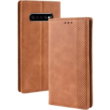 Mobigear Sensation Housse Samsung Galaxy S10 Plus Etui Porte-Monnaie - Cognac