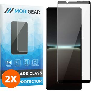 Mobigear Premium Sony Xperia 5 IV Verre trempé Protection d'écran - Compatible Coque - Noir (Lot de 2)
