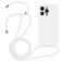 Mobigear Lanyard iPhone 14 Pro Max Coque avec cordon en Silicone - Blanc