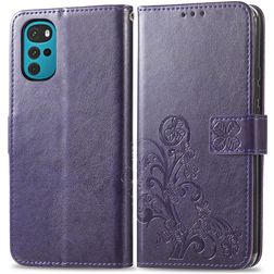 Mobigear Clover Housse Motorola Moto G22 Etui Porte-Monnaie - Violet