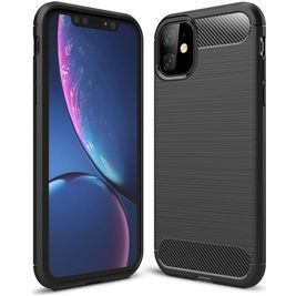 Mobigear Brushed Slim Coque iPhone 11 Coque arrière en TPU Souple - Noir