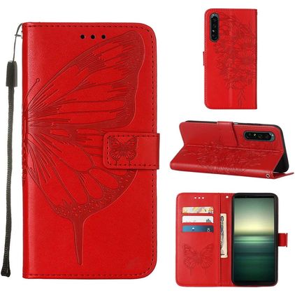 Mobigear Butterfly Sony Xperia 1 IV Étui Portefeuille - Rouge