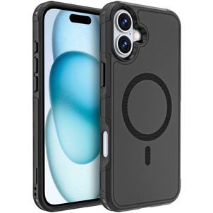 Mobigear Traveller Coque iPhone 16 Plus MagSafe Coque arrière Rigide Anti-Chocs - Noir