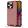 Mobigear Honeycomb iPhone 16 Pro Max Plastique rigide Coque arrière Antichoc - Rouge