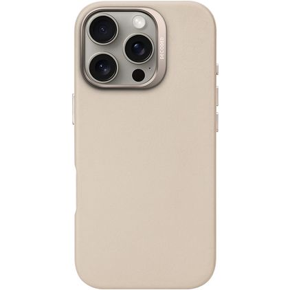 Decoded Coque iPhone 16 Pro MagSafe Coque arrière en Cuir Véritable - Clay