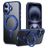 Mobigear Frosted Mag Coque iPhone 17 MagSafe Coque arrière Rigide avec Support Amovible - Bleu