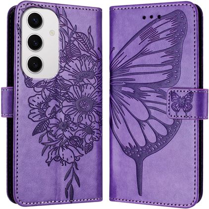 Mobigear Butterfly Housse Samsung Galaxy S24 FE Etui Porte-Monnaie - Violet