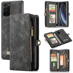 CaseMe 008 Samsung Galaxy Note 20 Coque Étui 2en1 avec coque amovible Portefeuille - Noir