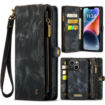 Caseme 008 Housse iPhone 15 Etui avec Coque Détachable Porte-Monnaie - Noir