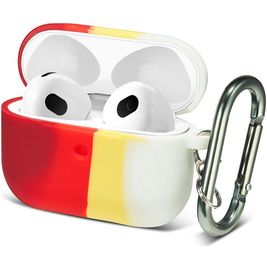Mobigear Colors Coque Apple AirPods 3 Coque en Silicone Souple - Blanc / Rouge / Jaune