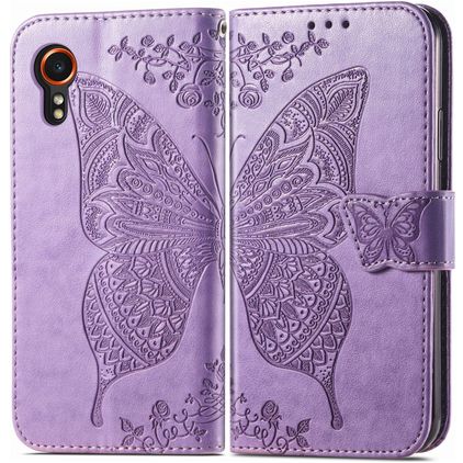 Mobigear Butterfly Housse Samsung Galaxy Xcover 7 Etui Porte-Monnaie - Violet