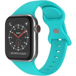 Mobigear Sport Dual Bracelet Silicone Apple Watch Fermeture à clou et passant - 42/41/40/38 mm - Turquoise