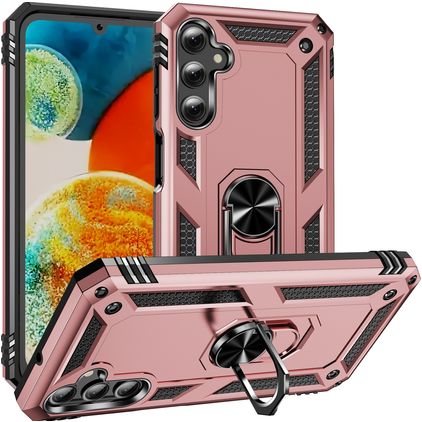 Mobigear Armor Ring Coque Samsung Galaxy A24 Coque arrière Rigide Anti-Chocs avec Anneau-Support - Rose doré