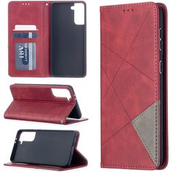 Mobigear Rhombus Slim Housse Samsung Galaxy S21 Plus Etui - Rouge