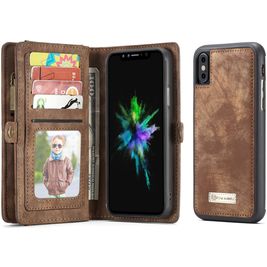 Caseme 008 Housse iPhone X Etui avec Coque Détachable Porte-Monnaie - Marron