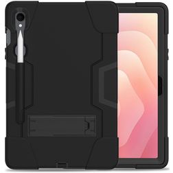 Xccess Survivor All-round Samsung Galaxy Tab S11 Plastique rigide / Silicone Coque arrière + Bandoulière + Support - Noir