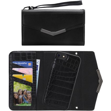 Mobilize Elegant Magnet iPhone 8 Détachable 2in1 Pochette - Black Croco
